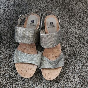 White Mountain Women's Silver Sandals